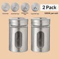 Stainless Steel Glass Spice Shaker – Rotating Salt & Pepper Jar