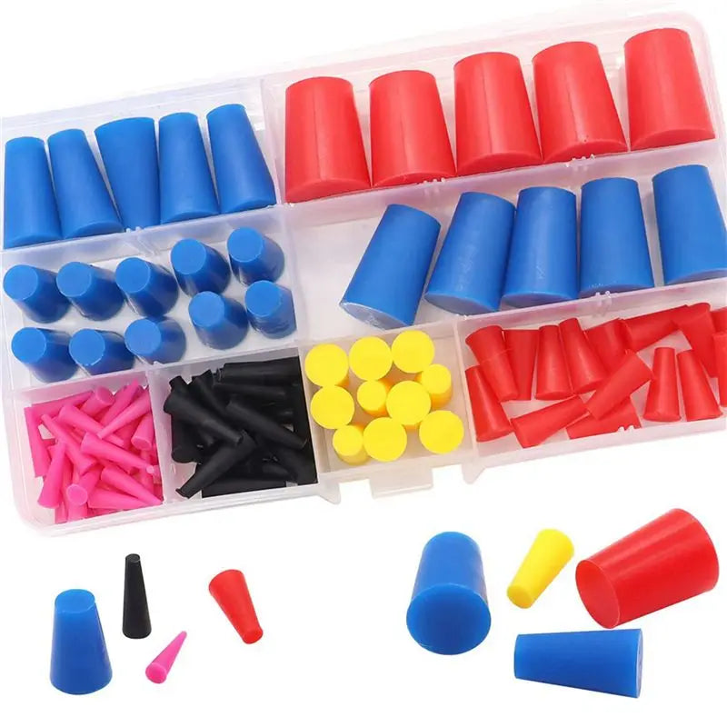 210-Pc Silicone Tapered Plug Kit 1/16"–5/8" for Powder Coating