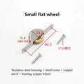 2-Pack Copper Sliding Door Roller Pulleys – Flat & Concave Wheel