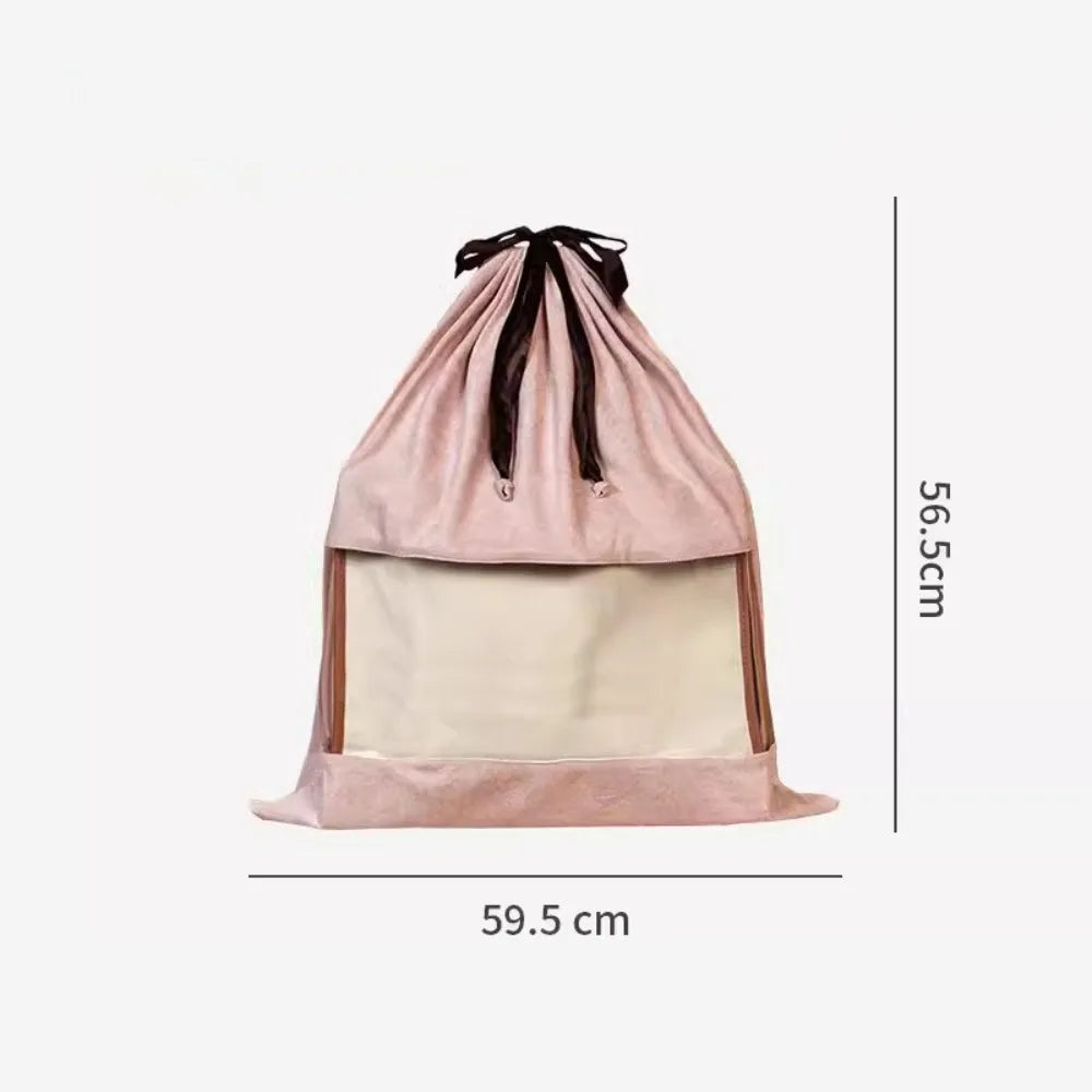 Transparent Dustproof Storage Bag | Velvet Dual Drawstring Organizer