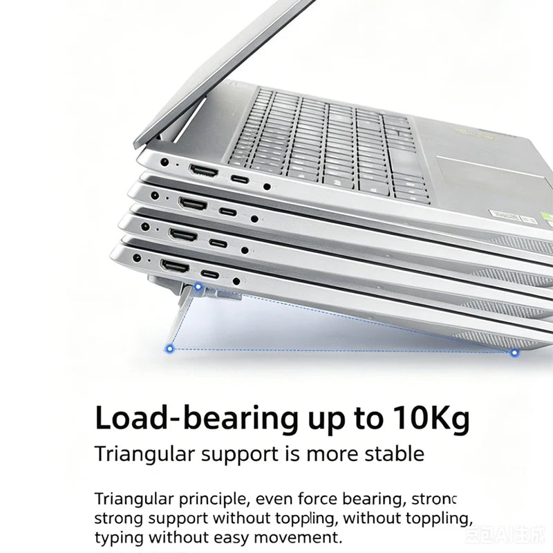 Folding Laptop Stand & Keyboard Tilt Riser – Metal Desk Base