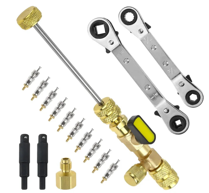 Valve Core Remover Installer Kit – 1/4" & 5/16" R22 R410a Tool