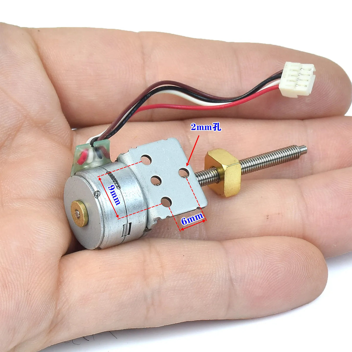 DC 5V/6V 15mm Linear Stepper Motor Screw Shaft Copper Nut Kit
