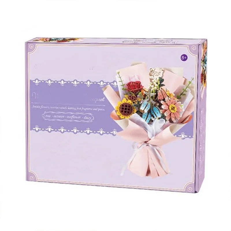 DIY Wooden Flower Bouquet Assembly Set – Handmade Gift