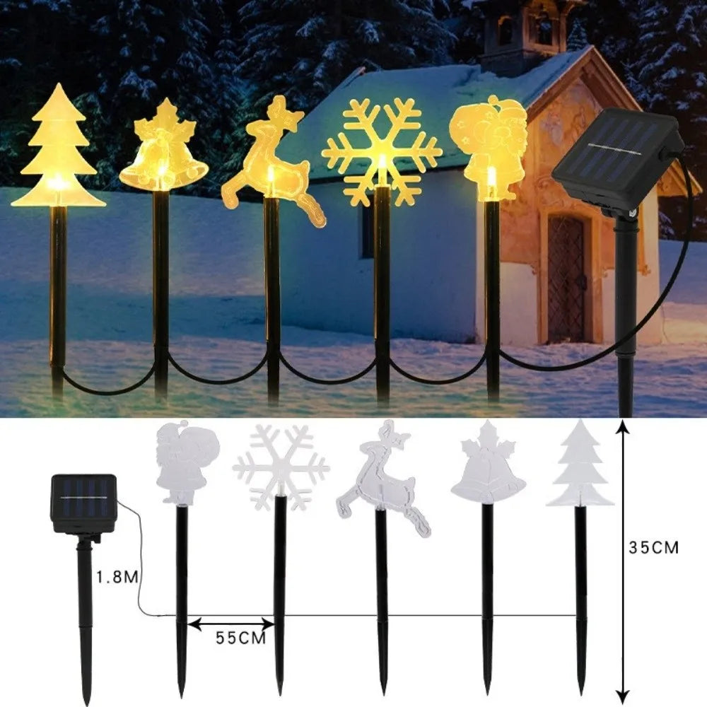 5-Pack Solar LED Christmas Stake Lights – Waterproof Pathway