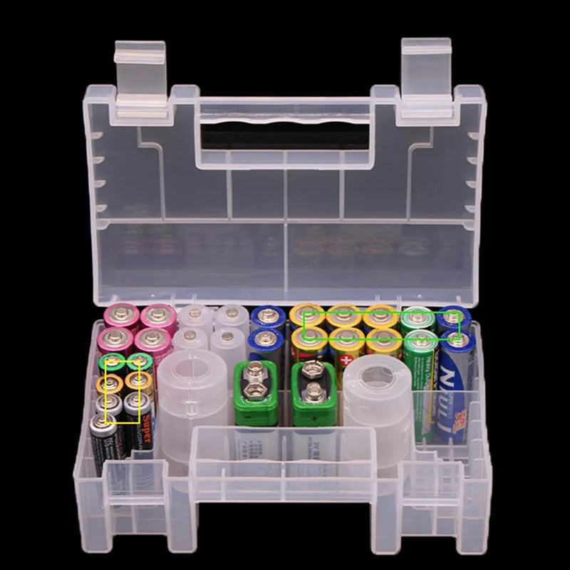 Plastic Battery Storage Case Organizer – AA AAA 9V Holder