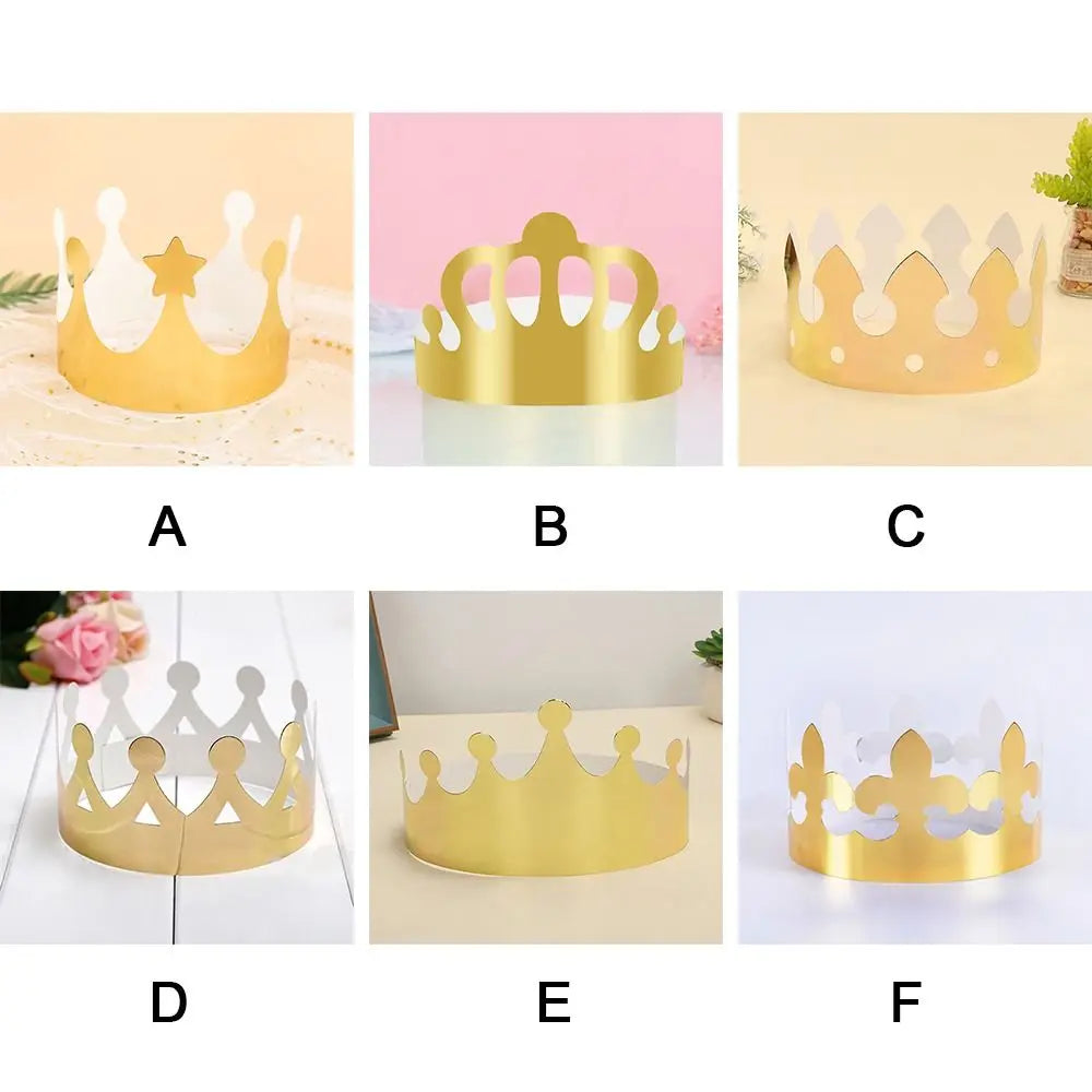 Paper Crown Party Hats Set of 10 – Birthday & Wedding Crowns
