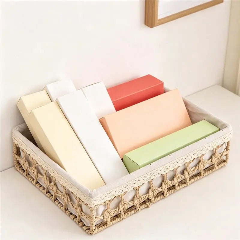 Hand Woven Rattan Desktop Organizer Tray Set of 3 – S/M/L