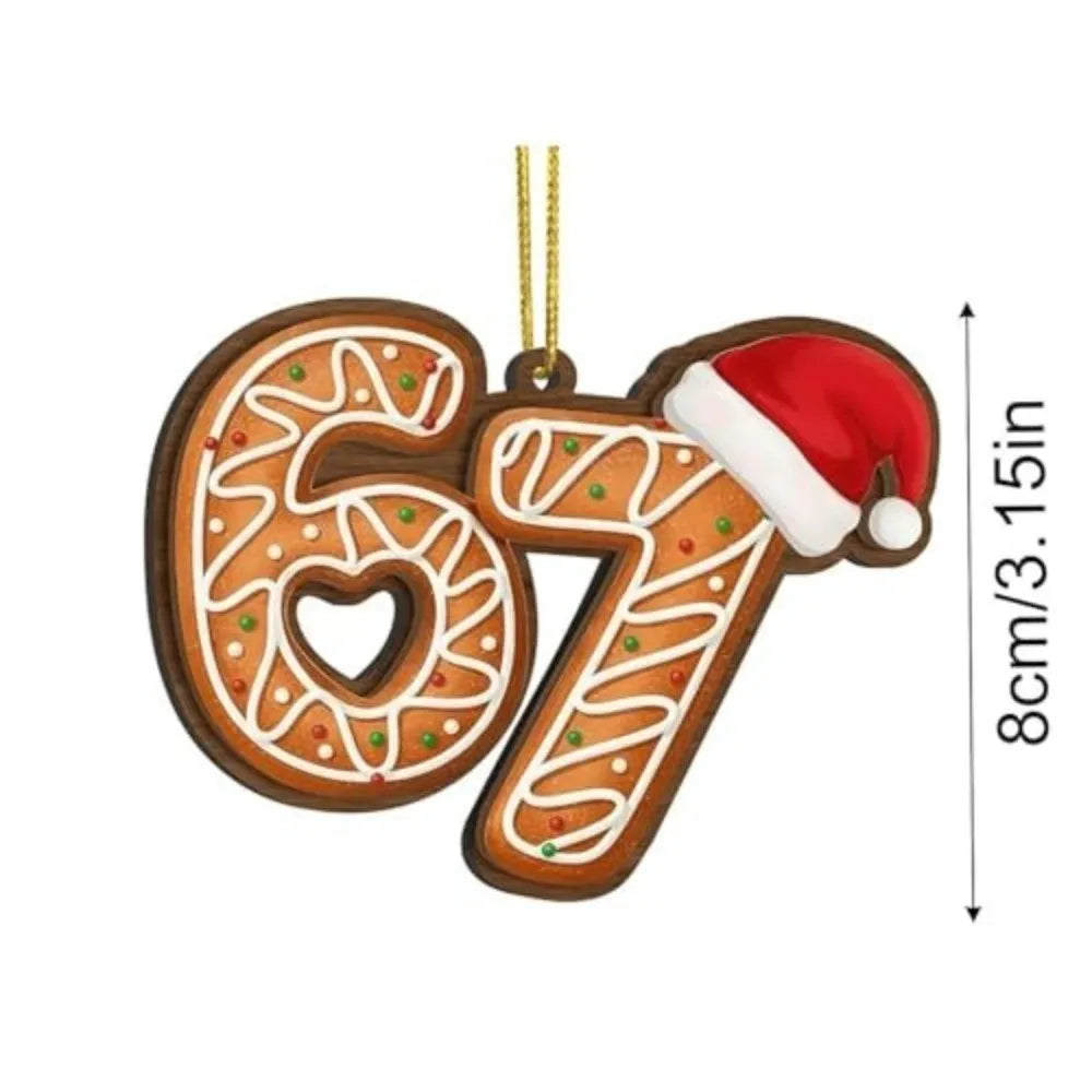 Funny Santa Six Seven Meme Acrylic Christmas Tree Ornament