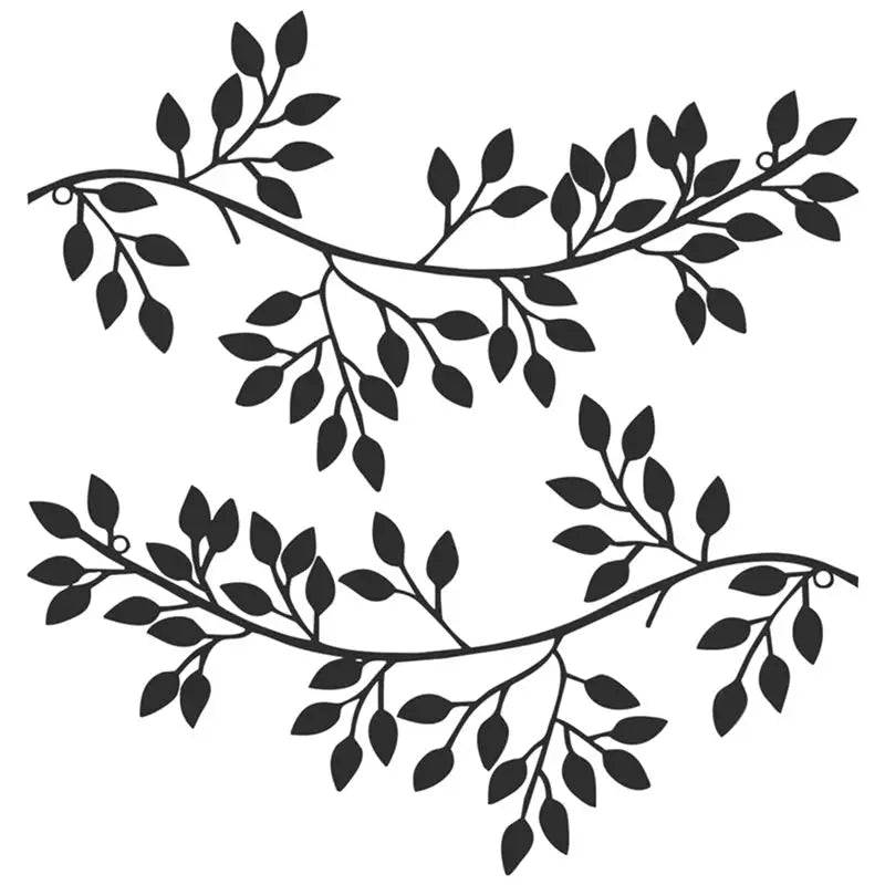 Metal Olive Branch Leaf Wall Art 2-Piece Set | Home Décor