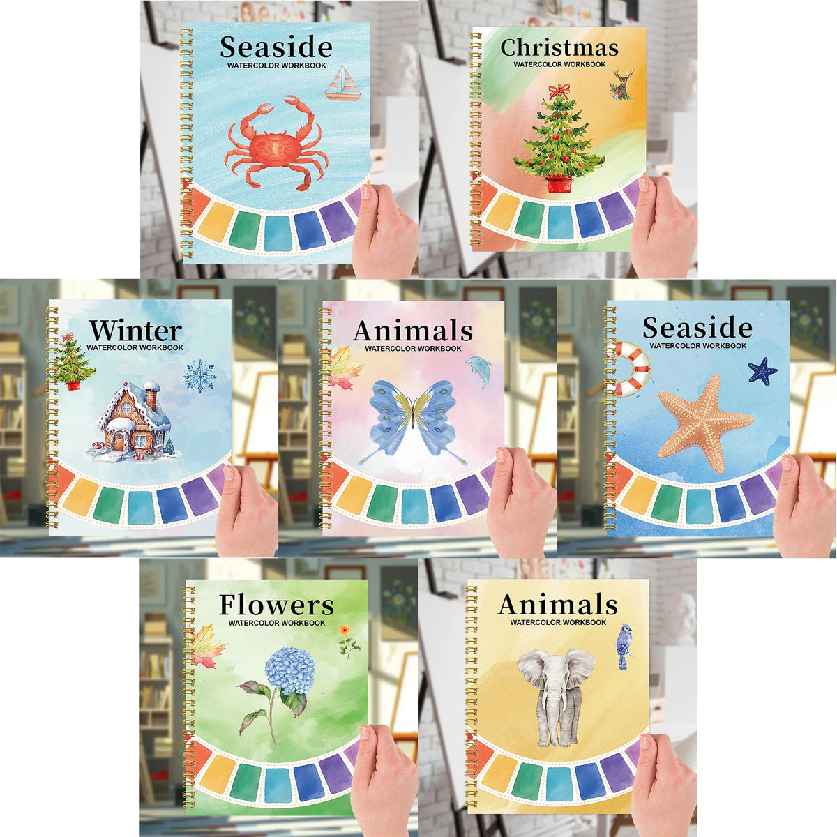 Watercolor Coloring Book for Beginners & Adults Practice Pad