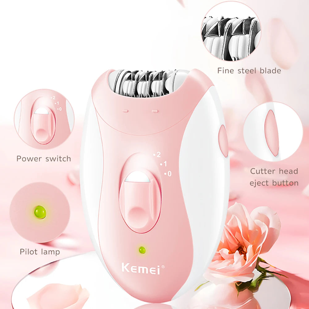 Kemei KM-189B Rechargeable Epilator for Men & Women 2 Speeds