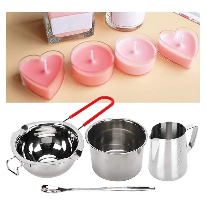 Stainless Steel Double Boiler Candle Making Kit – 4-Pack