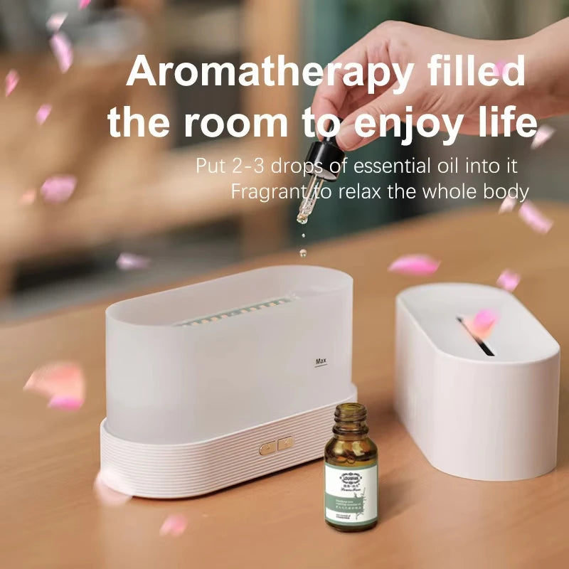 Vissko 180ml Flame Aroma Diffuser Ultrasonic Cool Mist Humidifier