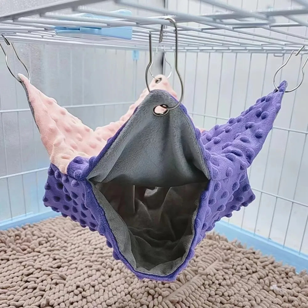 Warm Plush Pet Hanging Hammock Bed for Small Animals