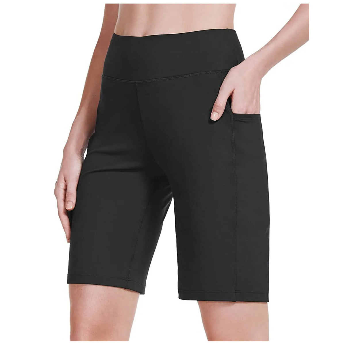 Women's High Waist Biker Shorts with Pockets – Yoga Activewear