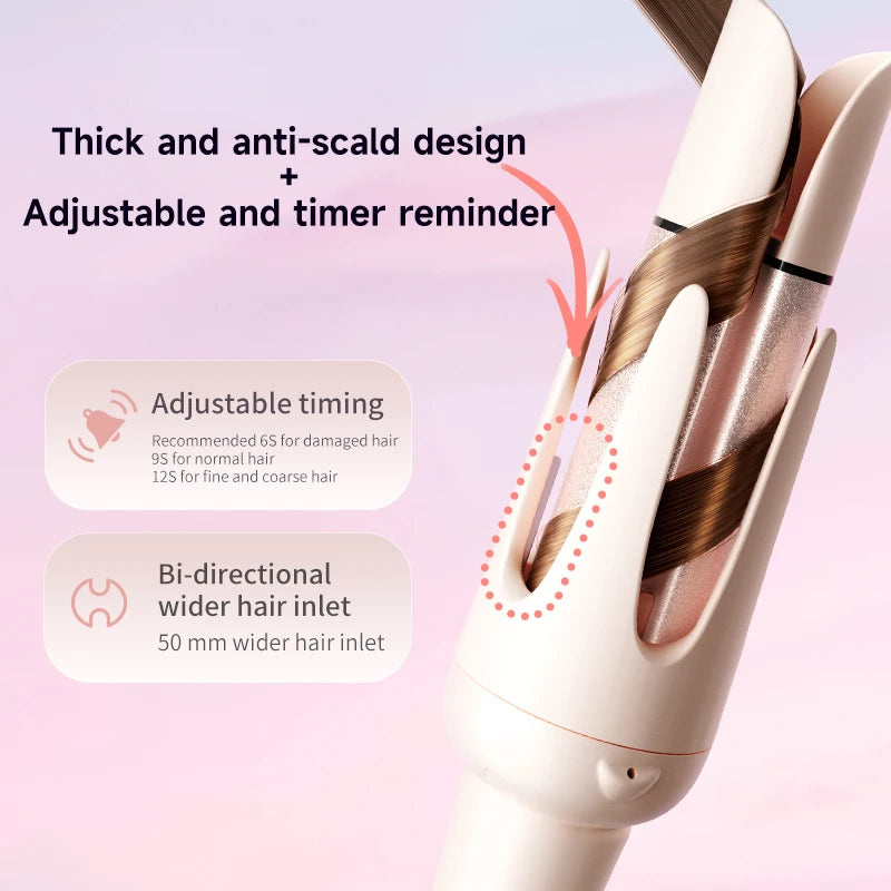 5-in-1 Auto Rotating Ceramic Hair Curler Wand Set