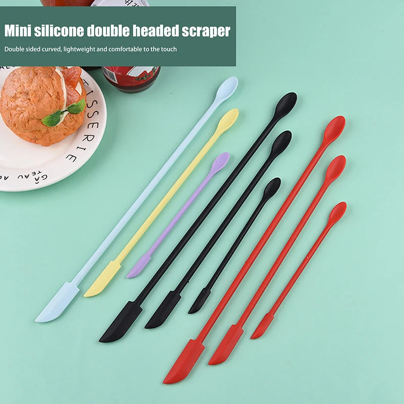 3-Piece Silicone Dual-End Scraper Spatula & Spoon Set