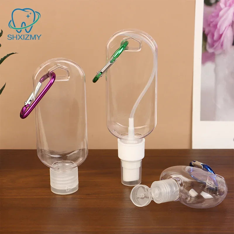30/50ml Refillable Travel Spray Bottle with Carabiner Hook