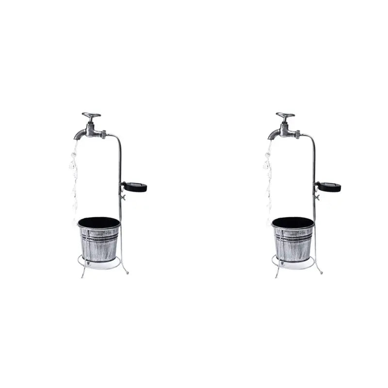 Solar Faucet Garden Lights Waterproof LED Planter Lamp 2-Pack