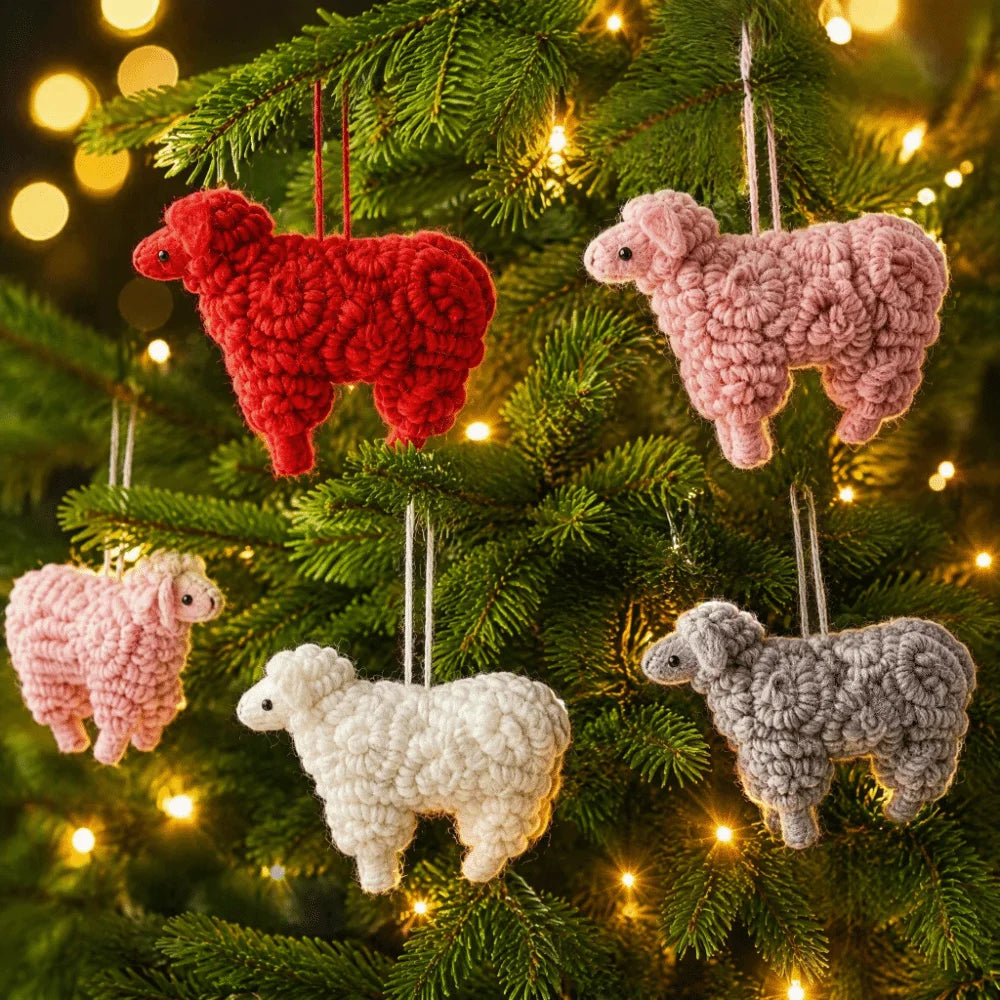 Wool Felt Sheep Christmas Tree Ornament | Handmade Décor