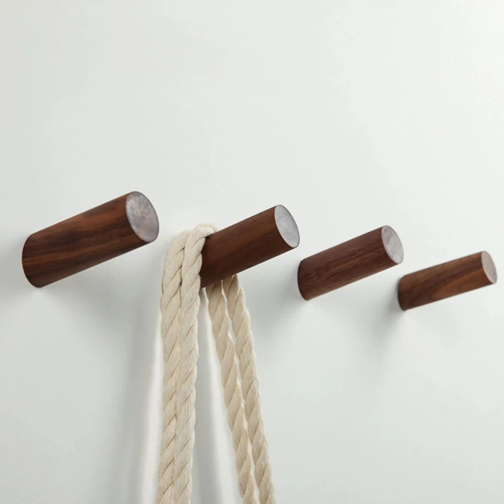 Wooden Wall Mounted Coat Hooks – Hat, Towel & Key Organizer