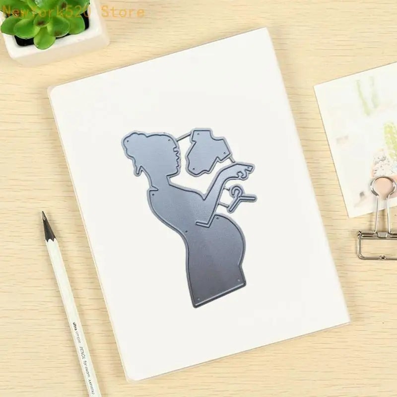 Pregnant Mom & Baby Jumpsuit Metal Cutting Die – Craft Stencil