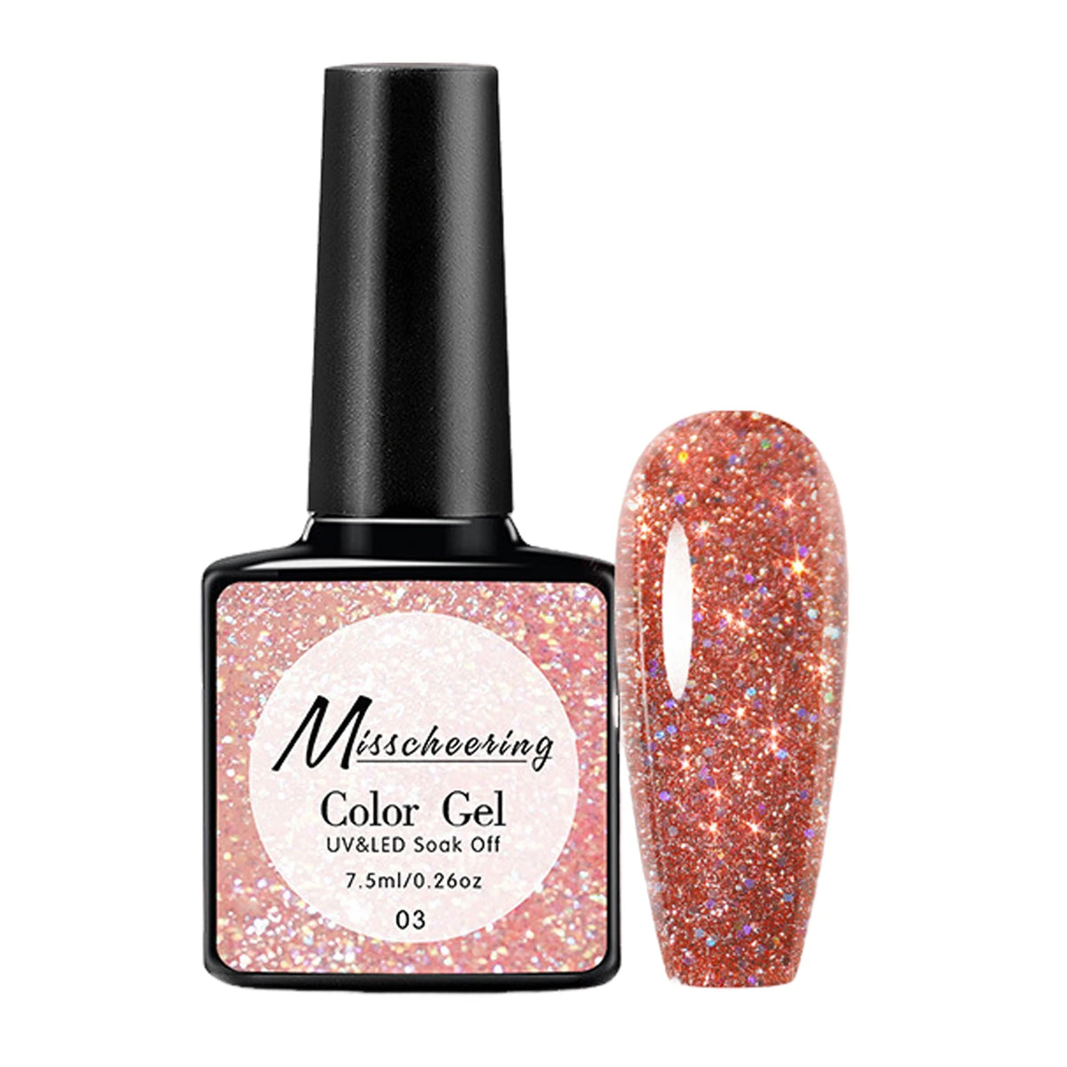 Glitter Gel Nail Polish Diamond Effect Soak Off UV – 7.5ml