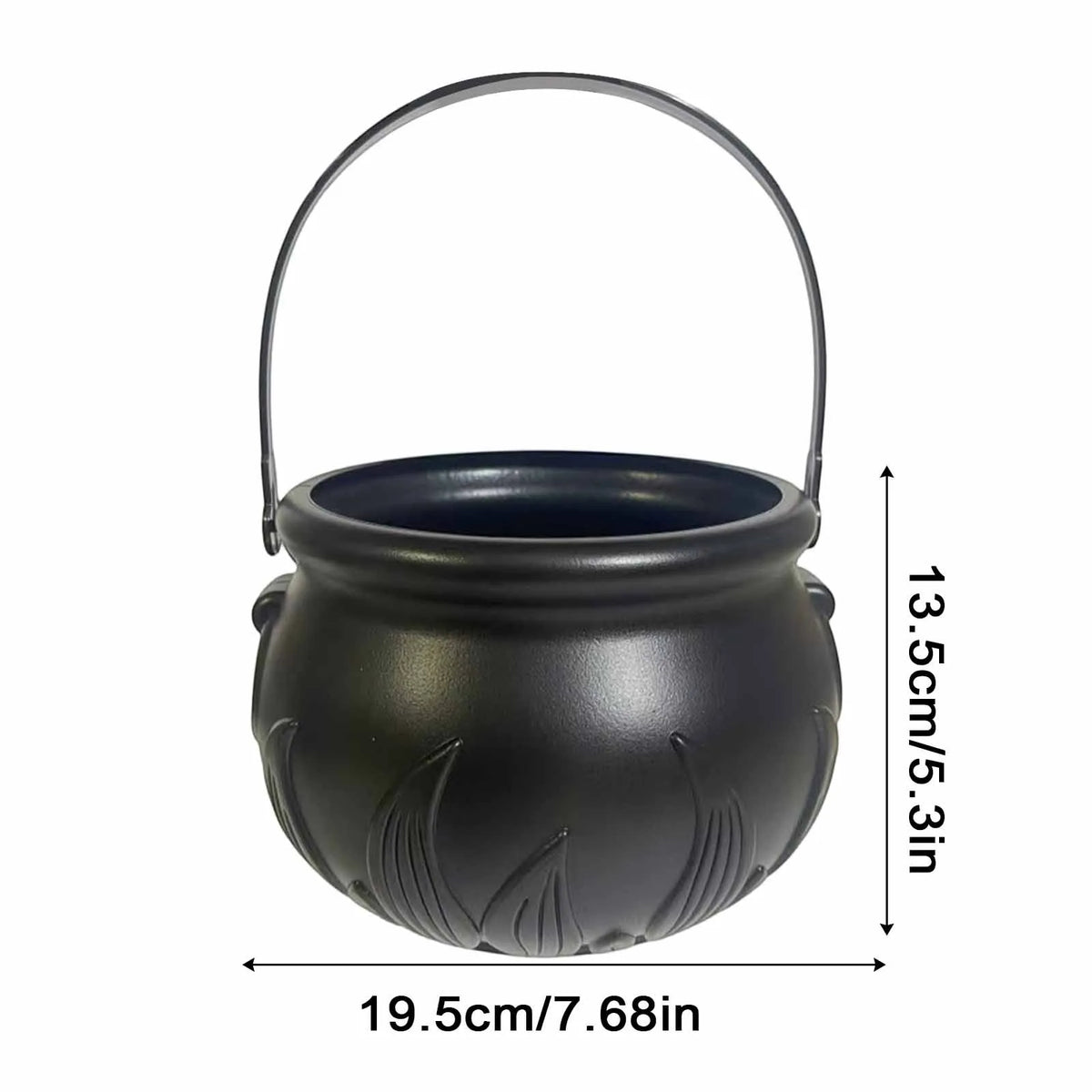 Halloween Witch Candy Bucket Resin Flame Pot Party Décor