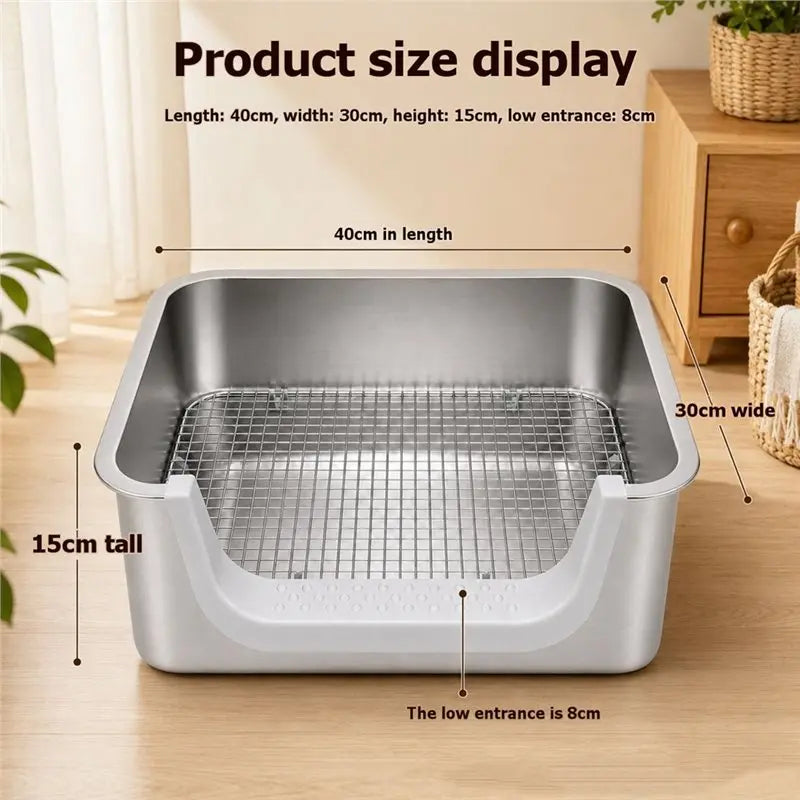 Stainless Steel Rabbit Litter Box Set with 304 Sifting Tray