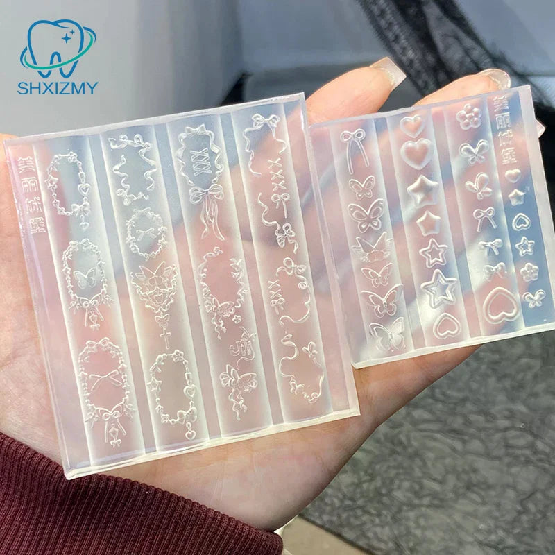 3D Silicone Nail Art Carving Mold – Monstera Leaf & Bird