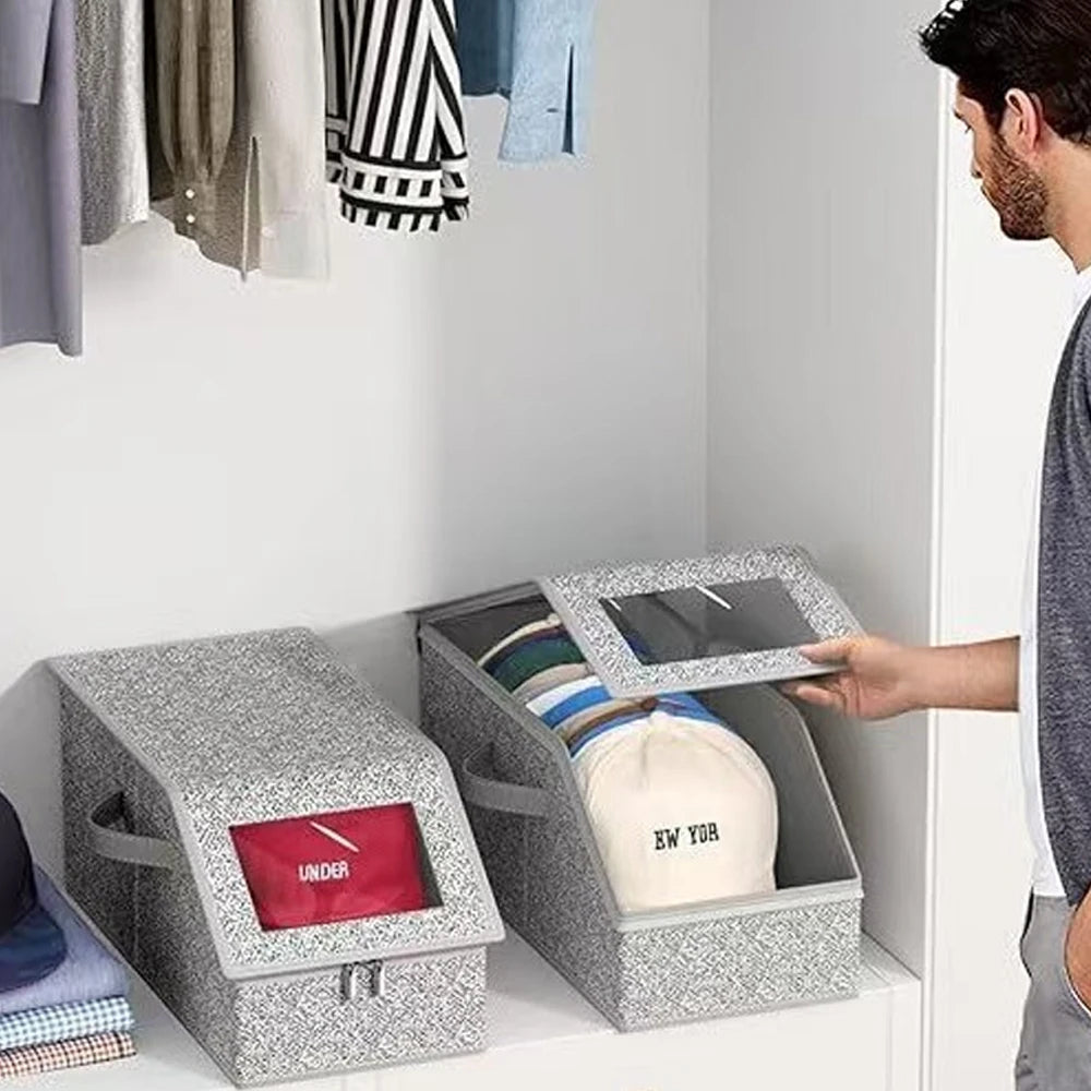 Foldable Baseball Cap Storage Box – Window & Zipper | VIBE