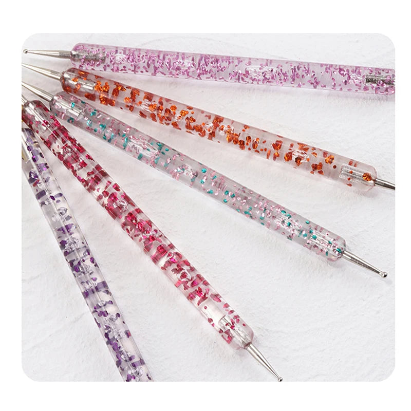 5-Piece UV Gel Nail Art Brush & Dotting Pen DIY Set