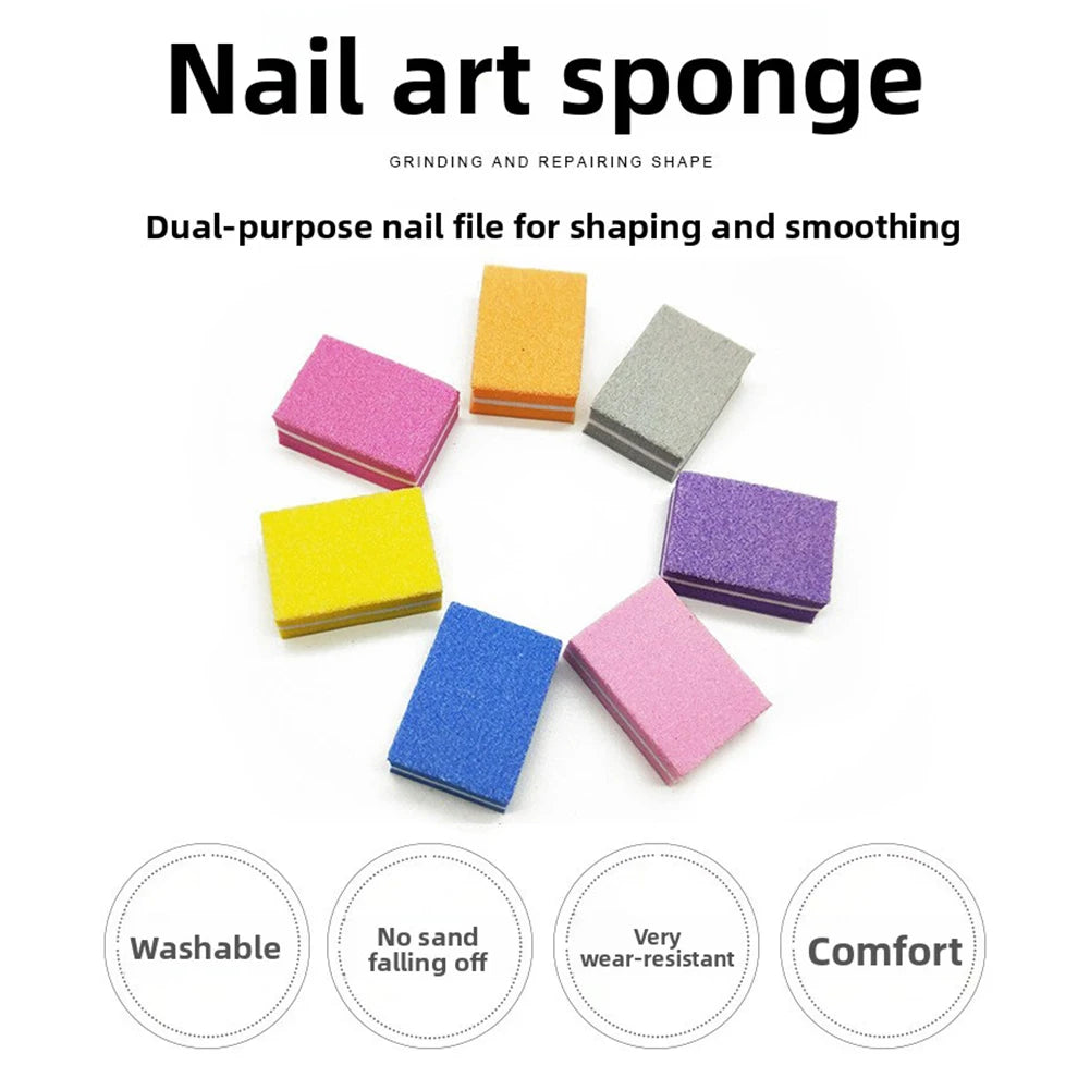 50-Pack Double Sided Nail Buffer Sponge Blocks – Manicure Kit