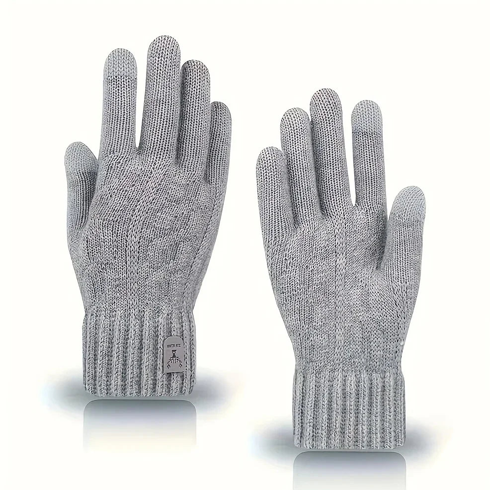 Men's Winter Full Finger Wool Fleece Touch Screen Gloves