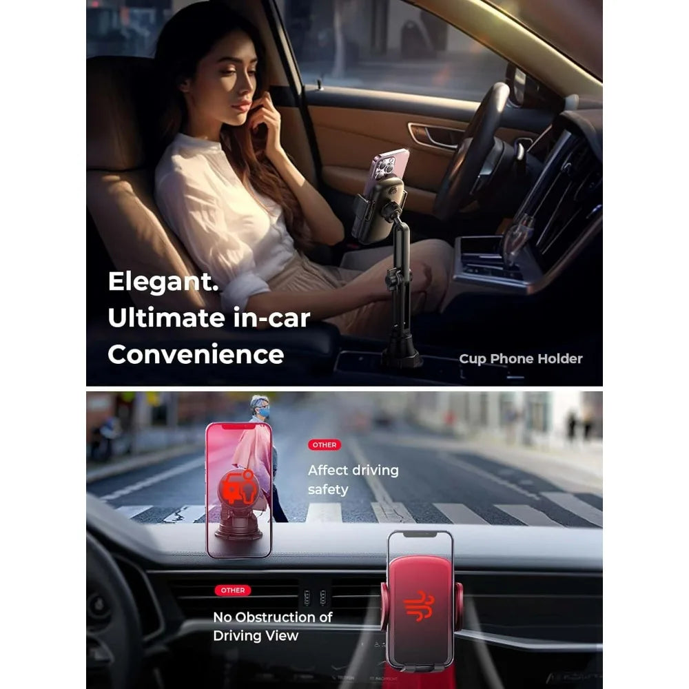 VIBE 360° Cup Holder Phone Mount – Universal Car & Golf Cart