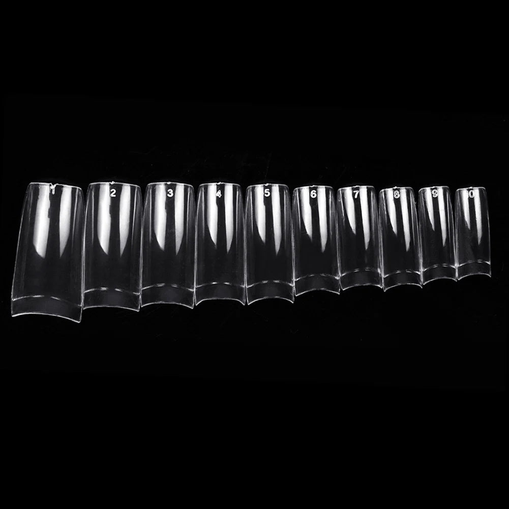 100/500pcs Clear Half French False Nail Tips – Acrylic UV Gel