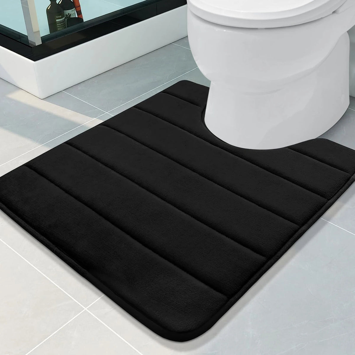 U-Shape Memory Foam Bath Mat 50x60CM – Non-Slip Toilet Rug