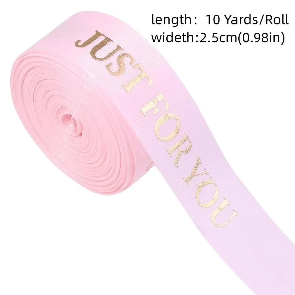 10 Yards "Just For You" Printed Polyester Ribbon 25mm