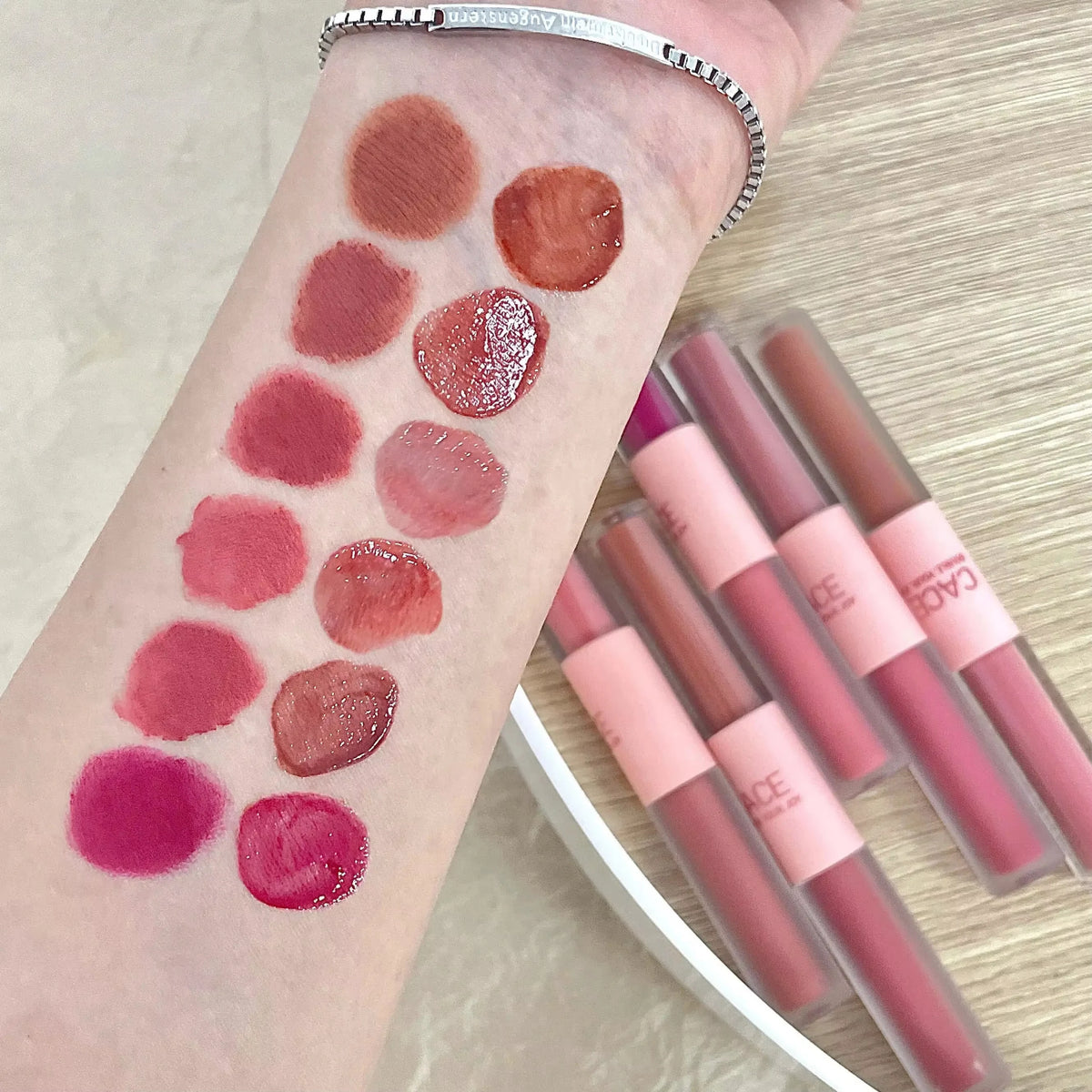 6-Color Matte Velvet Double-Head Liquid Lipstick & Lip Glaze