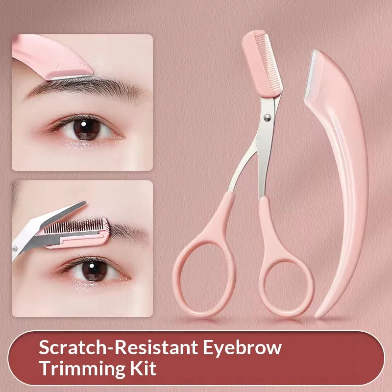Eyebrow Grooming Set – Scissors with Comb & Safety Razor