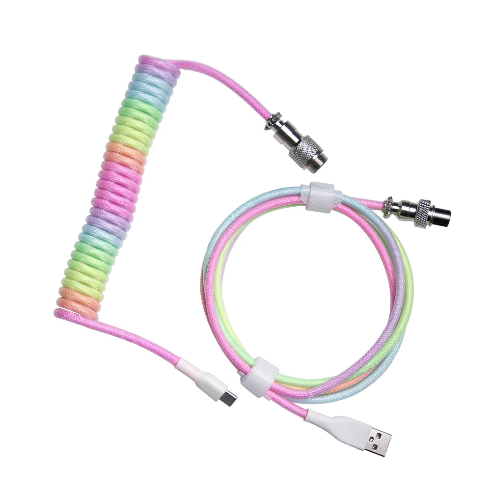 Type-C Coiled Keyboard Cable with Aviator Connector – Spring USB