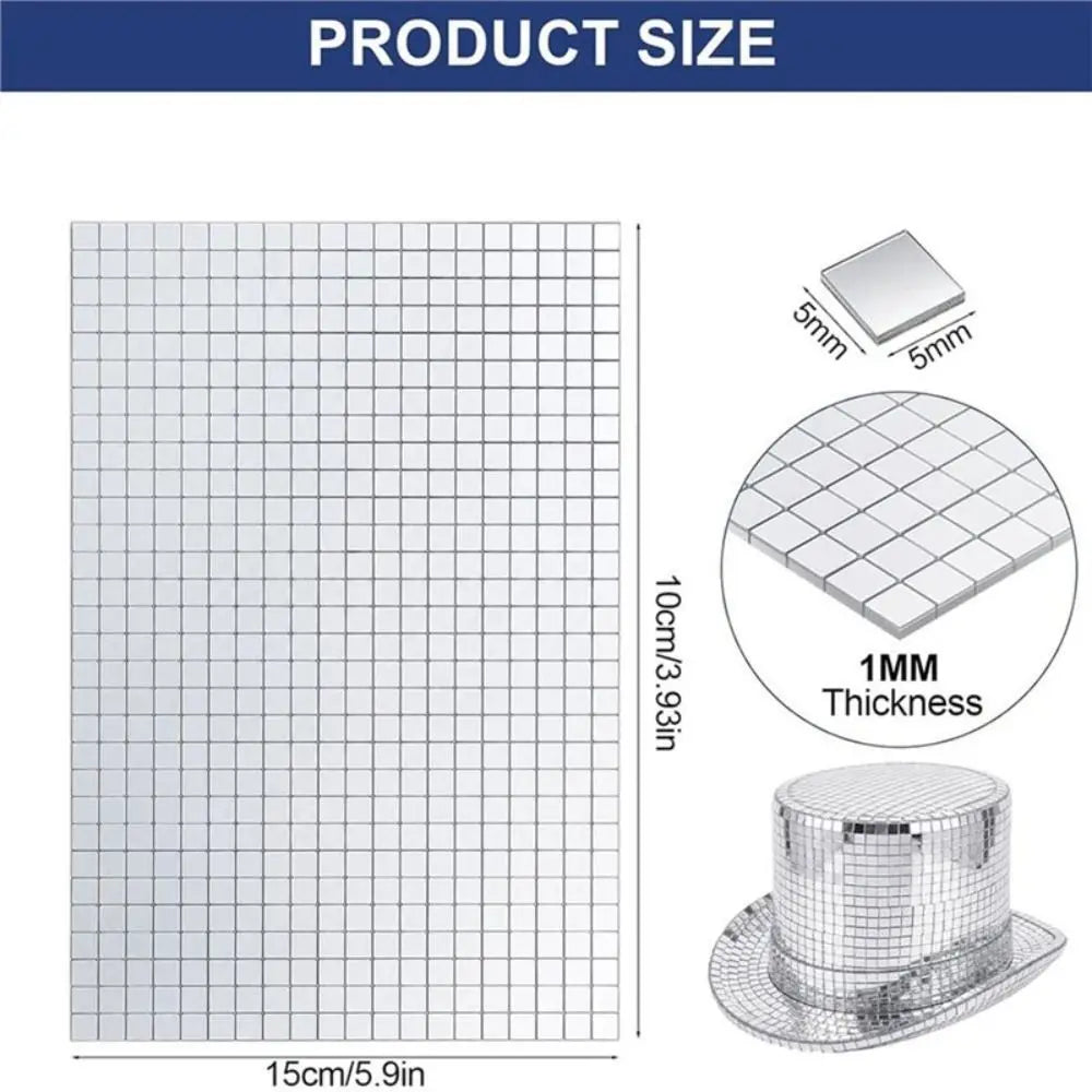 Self-Adhesive Mosaic Mirror Tiles – Flexible Silver Glass Sheet