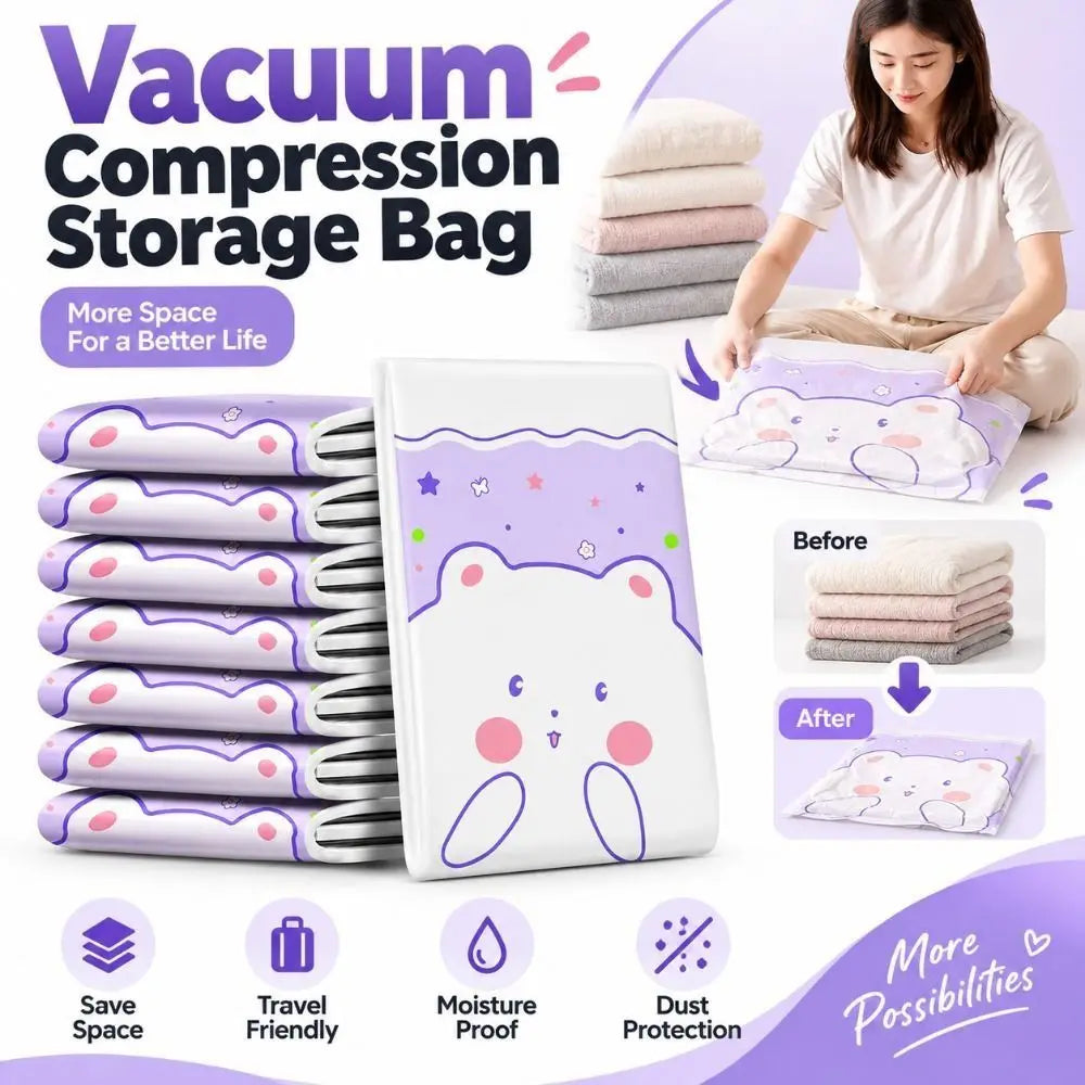 Vacuum Compression Storage Bags – Thickened PE Clothing Organizer