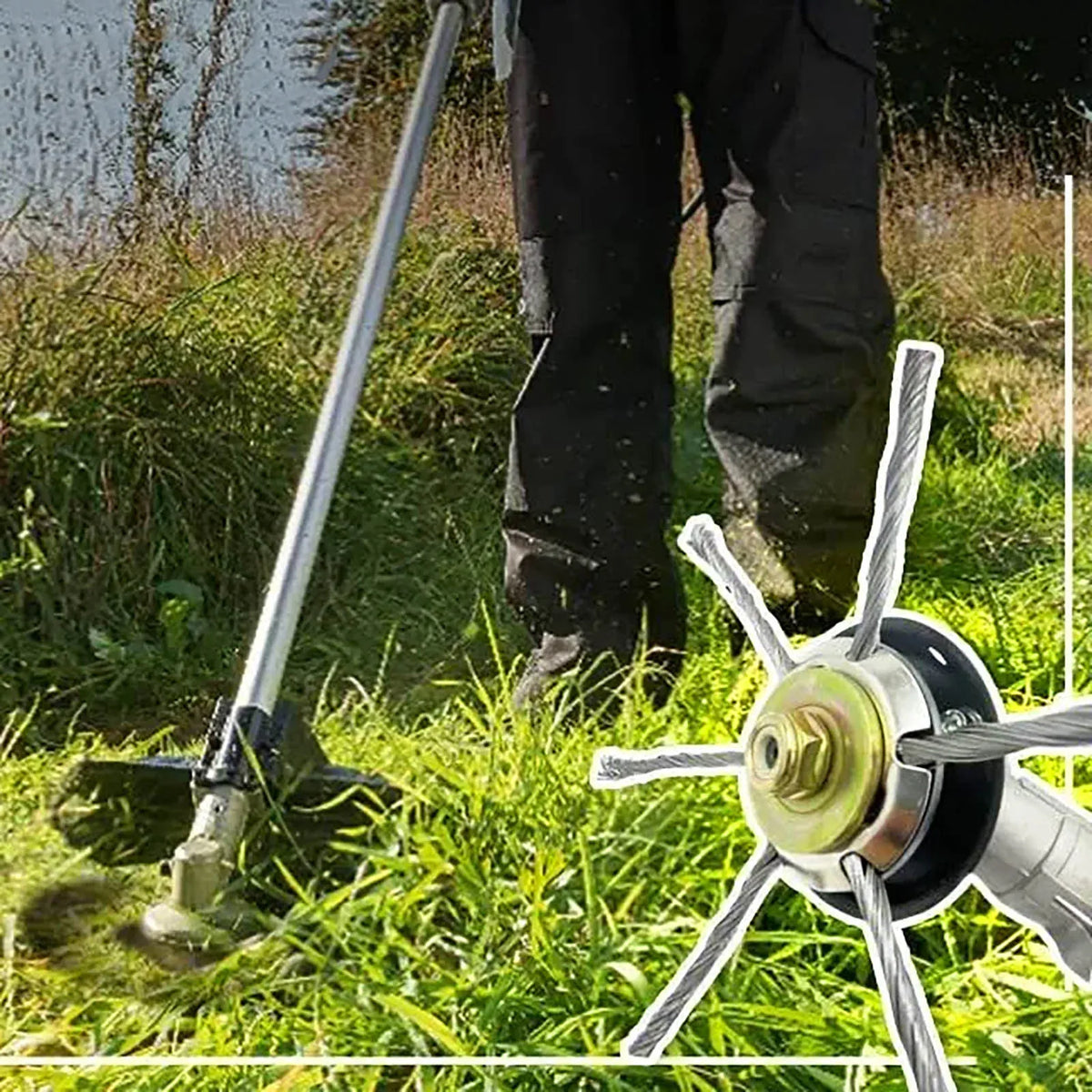 Steel Wire Weeding Head – Heavy Duty 6-Blade Grass Trimmer
