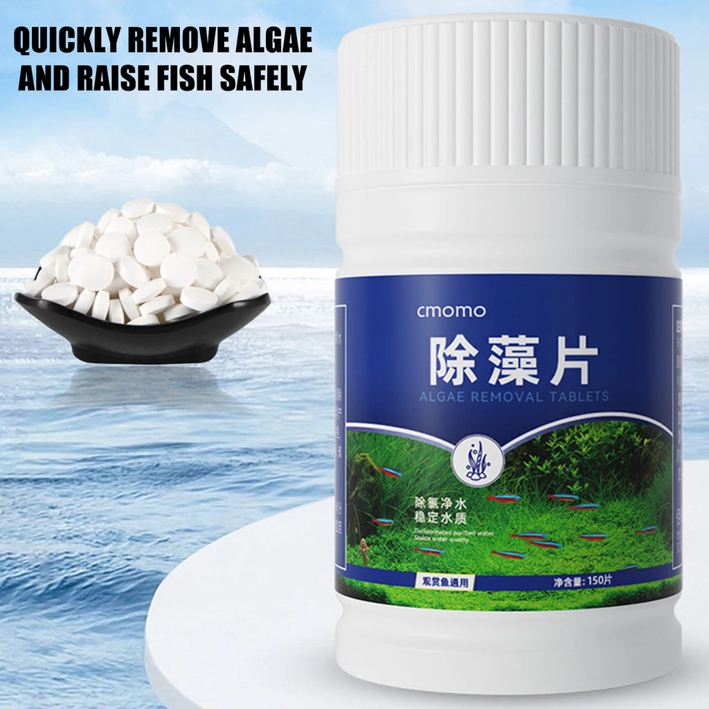 Algae Removal Tablets for Fish Tank – 150 Aquarium Cleaner Tabs