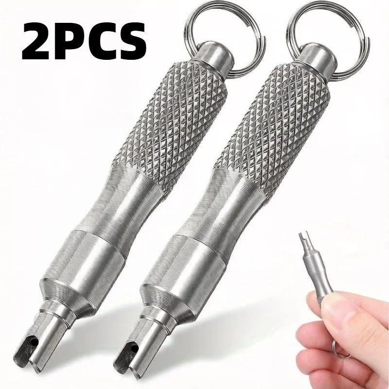 Zinc Alloy Valve Core Tool – Bike & Motorcycle Keychain