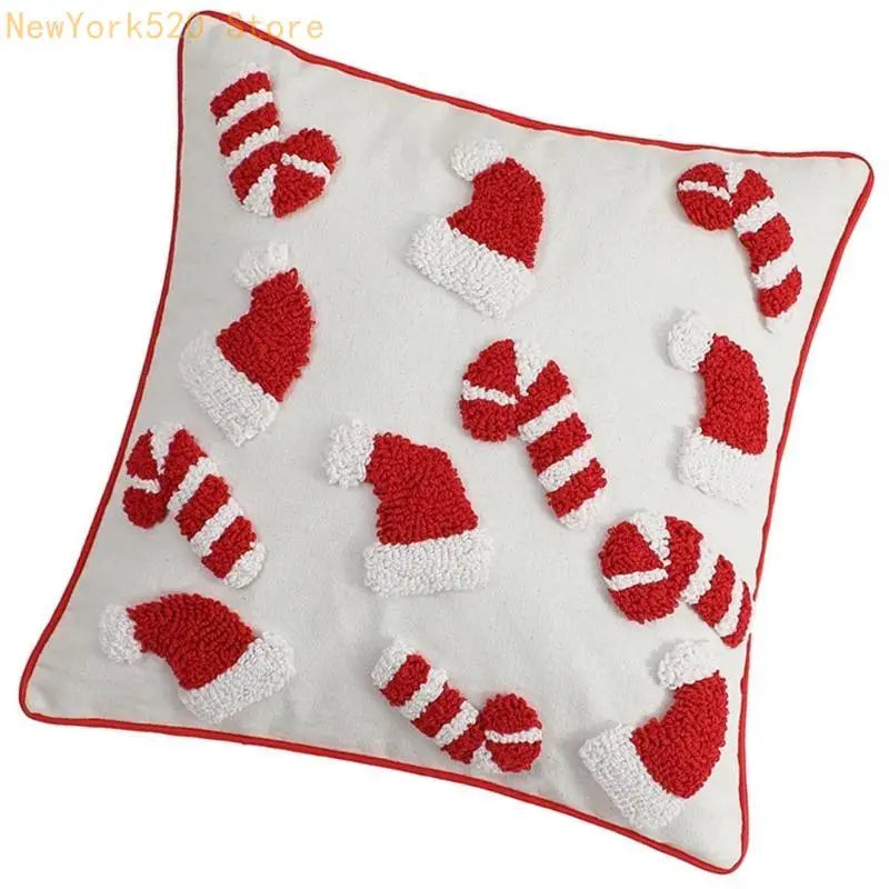 Christmas Embroidered Jacquard Throw Pillow Cover | Plush