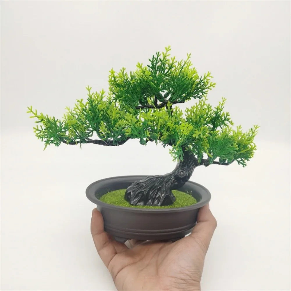 Artificial Bonsai Tree Faux Pine Plant Indoor Decor