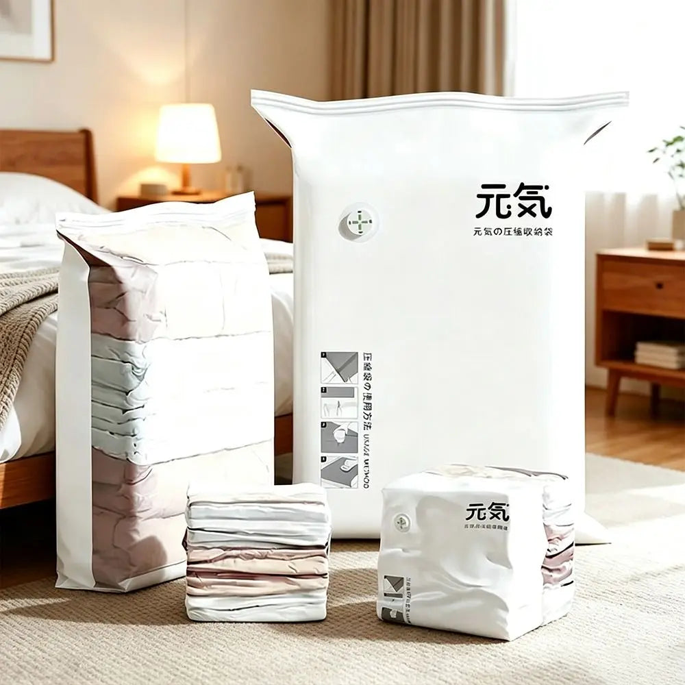 No-Pump Vacuum Storage Bags for Clothes & Blankets